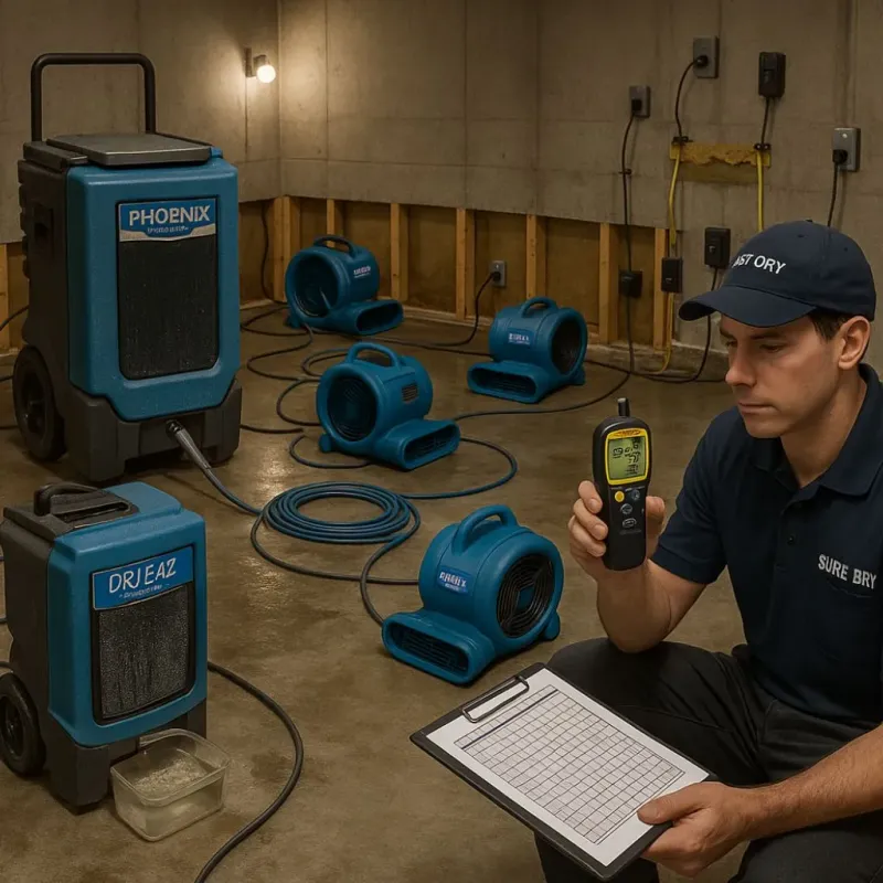Structural Drying and Dehumidification process in Georgetown, IL